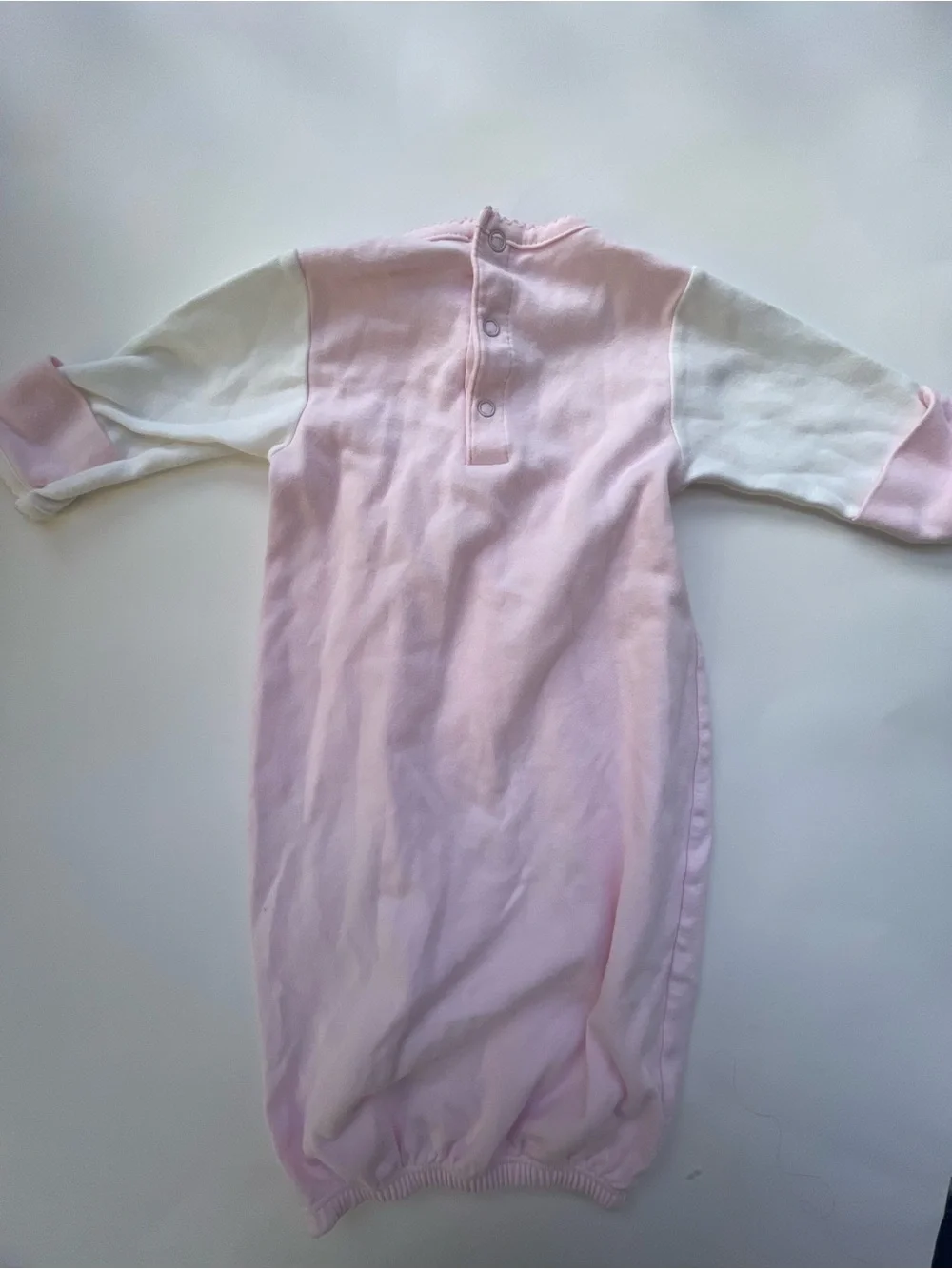 BBMIO 100% Pima Cotton Pink & White Baby Sleep Gown - Soft Cotton Pajamas